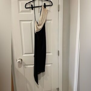 Juan Carlos Obando Elegant Black and Cream Women's Dress - Sample